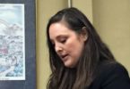 Melanie Victor, from Tennessee, speaks in opposition to kratom ban under discussion at Board of Alderment meeting.